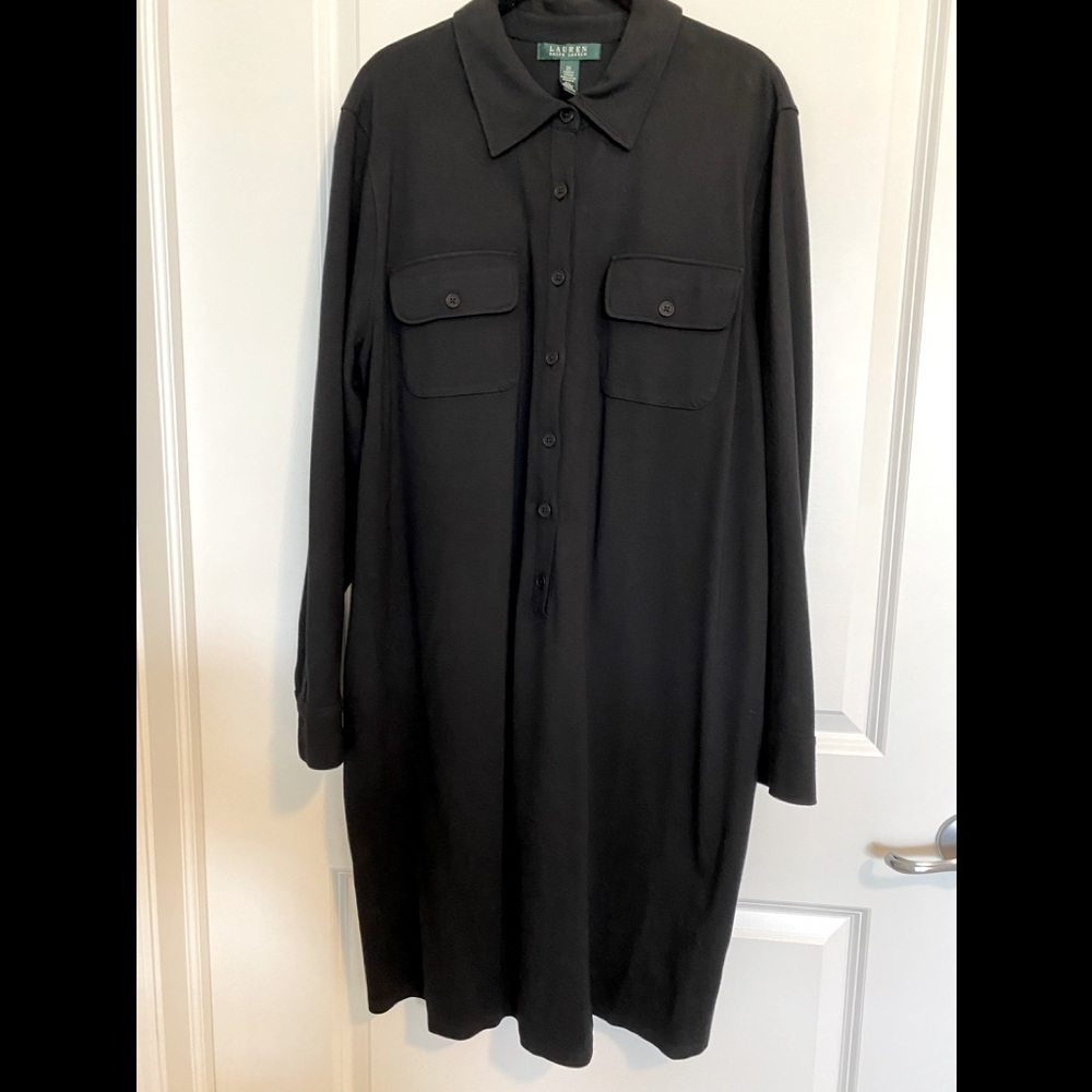 Ralph Lauren black long sleeve shirt dress